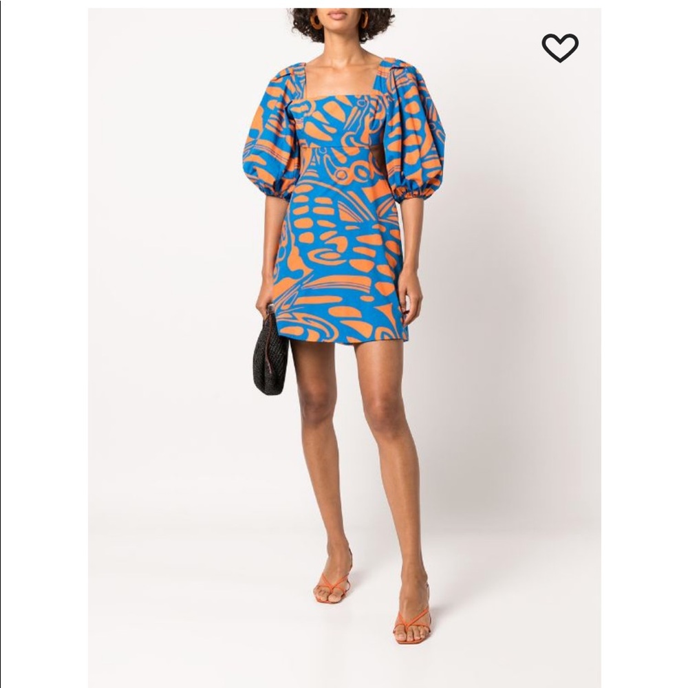 NWT Alexis mini dress orange and blue